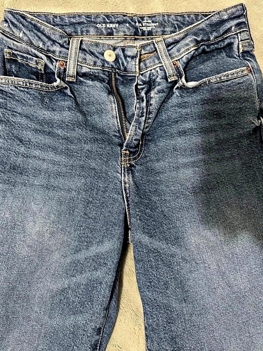 Old Navy High-Waisted O.G. Straight Jeans Blue Jeans Like New